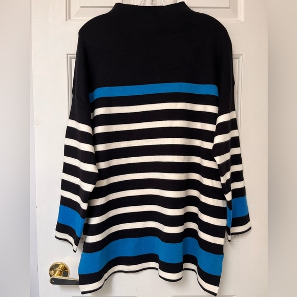 Jones New York Striped Mock Neck Sweater 1X - Picture 2 of 10